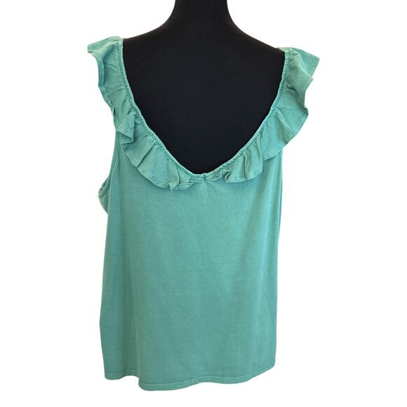 New ~ TREASURE & BOND ~ Ruffle Trim Sleeveless Organic Cotton Top Size 2X - Picture 5 of 8